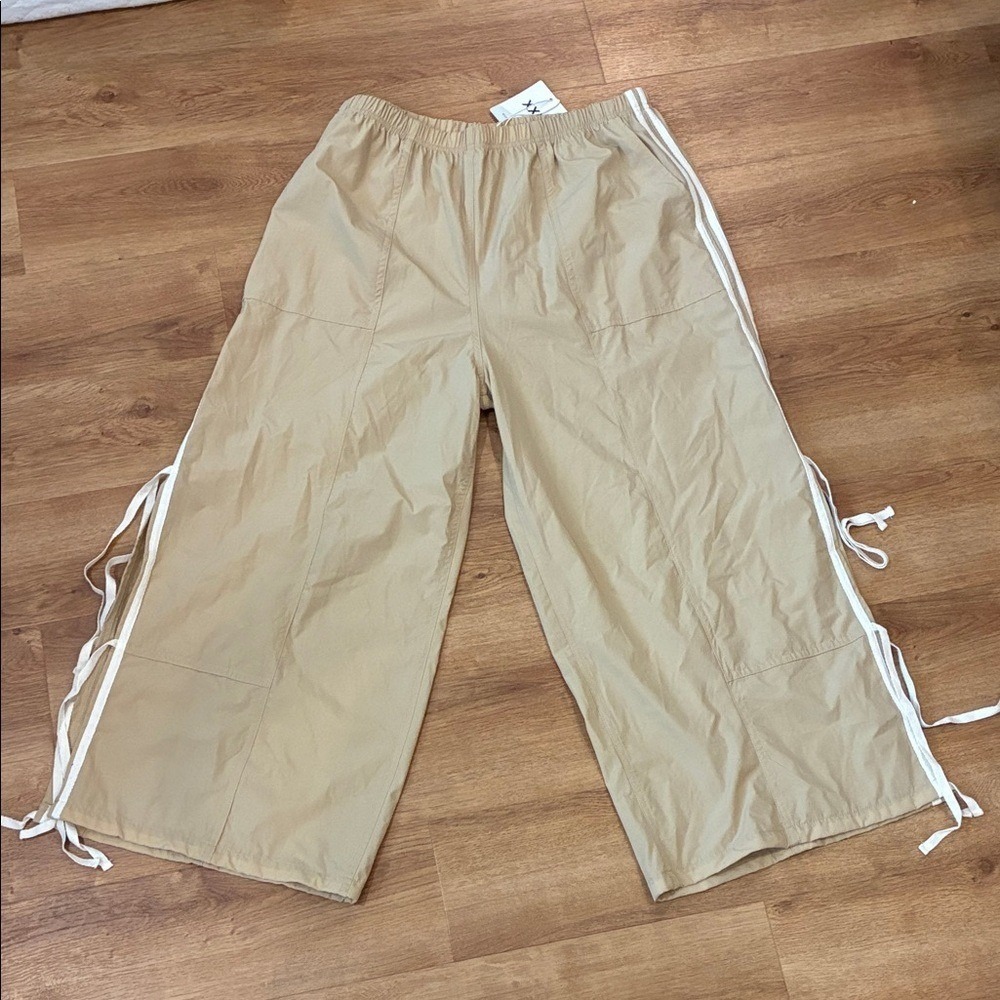 Source Unknown Tan Wide-Leg Track‎ Pants